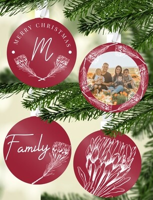 Personalised Protea Christmas Ornaments