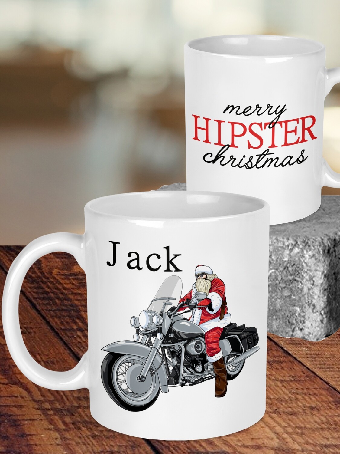 Personalised Hipster Christmas Mug
