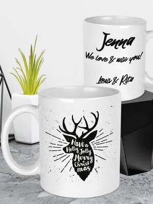 Personalised Christmas Deer Mug