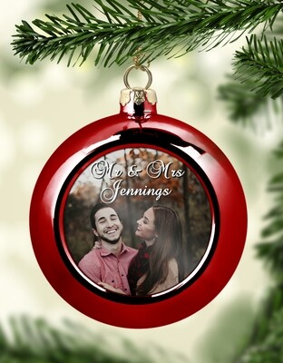 Personalised Mr &amp; Mrs Christmas Bauble