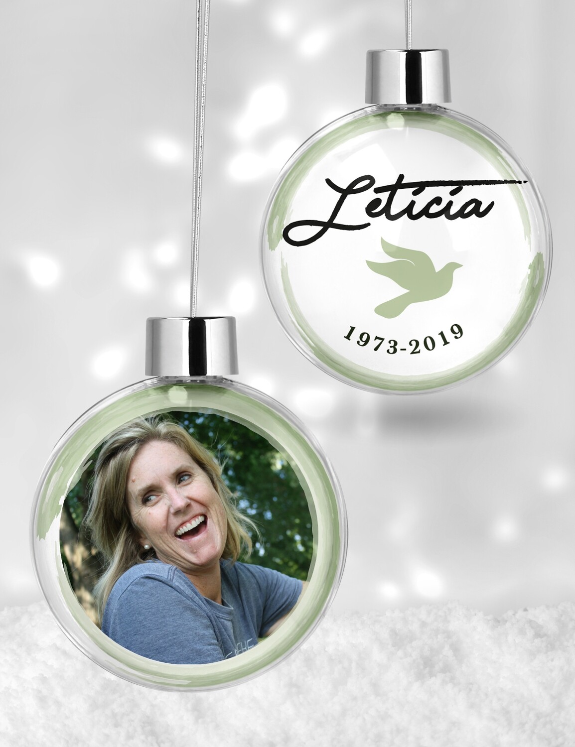 Personalised Memory Clear Christmas Bauble