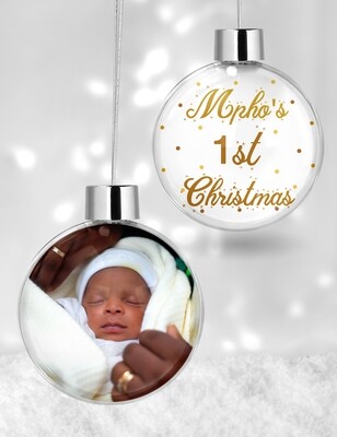 Personalised 1st Christmas Clear Bauble