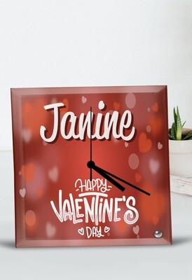 Personalized Valentine's Glass Clock
