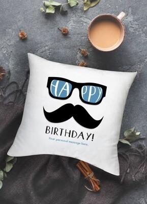 Personalized Moustache Scatter Cushion