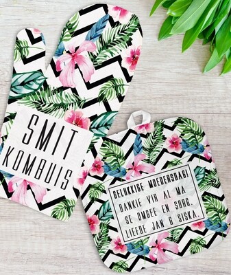 Personalised Tropical Pot Holder Set