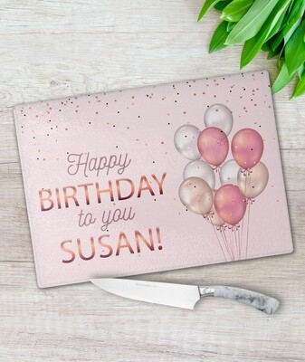 Personalised Balloons Chopping Board