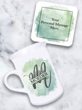 Personalised Monogram Tea Mug &amp; Coaster Set