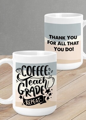 Personalised Coffee, Teach, Grade Mug