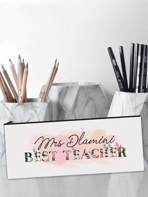 Personalised Teacher Flowers Pencil Case Large