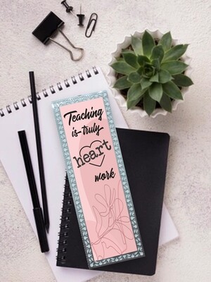 Personalised Teacher Heart Metal Bookmark