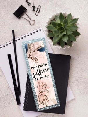 Personalised Teacher Floral Metal Bookmark