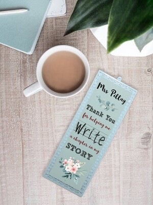 Personalised Teacher Story Metal Bookmark