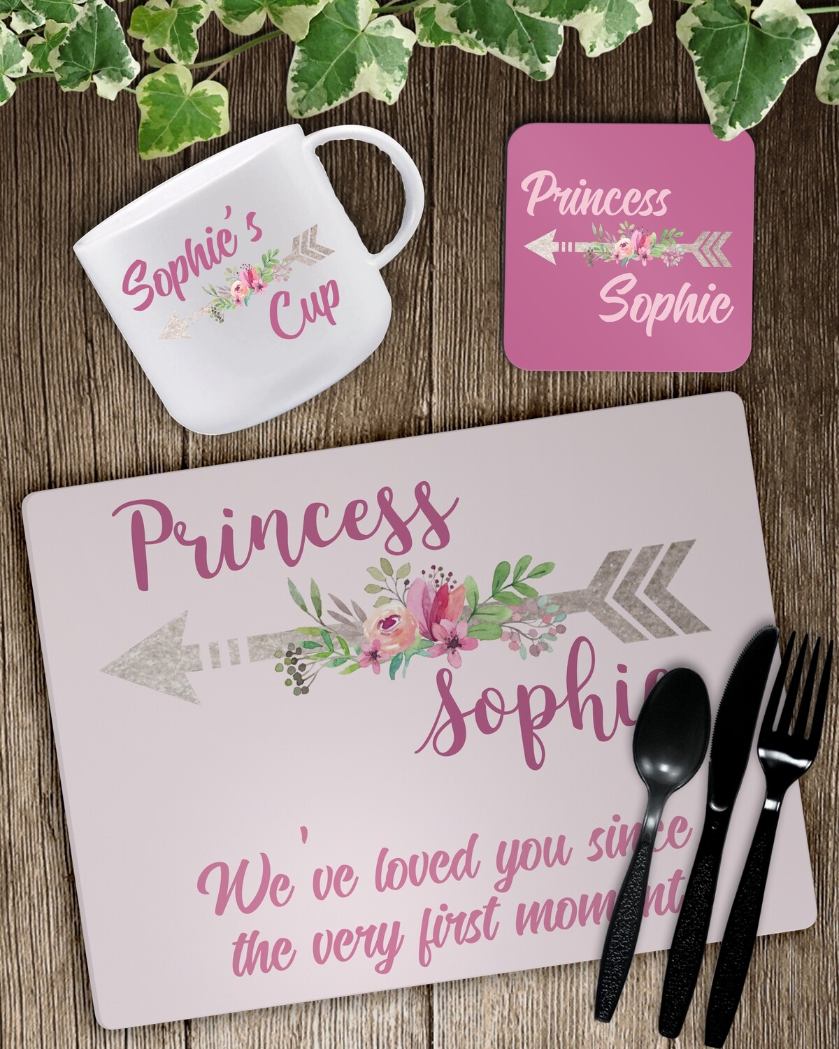Personalised Kids Arrow Placemat Set