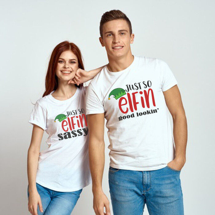 Personalised Family Elfin Christmas Tshirts