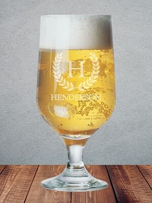 Personalised Wreath Beer Glass