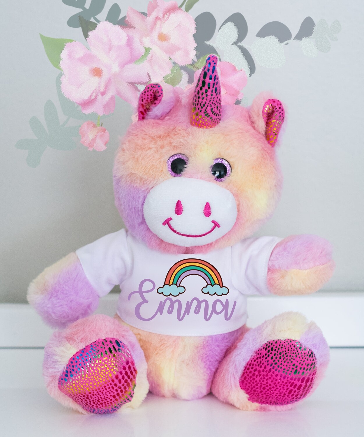 Personalised Rainbow Unicorn Teddy
