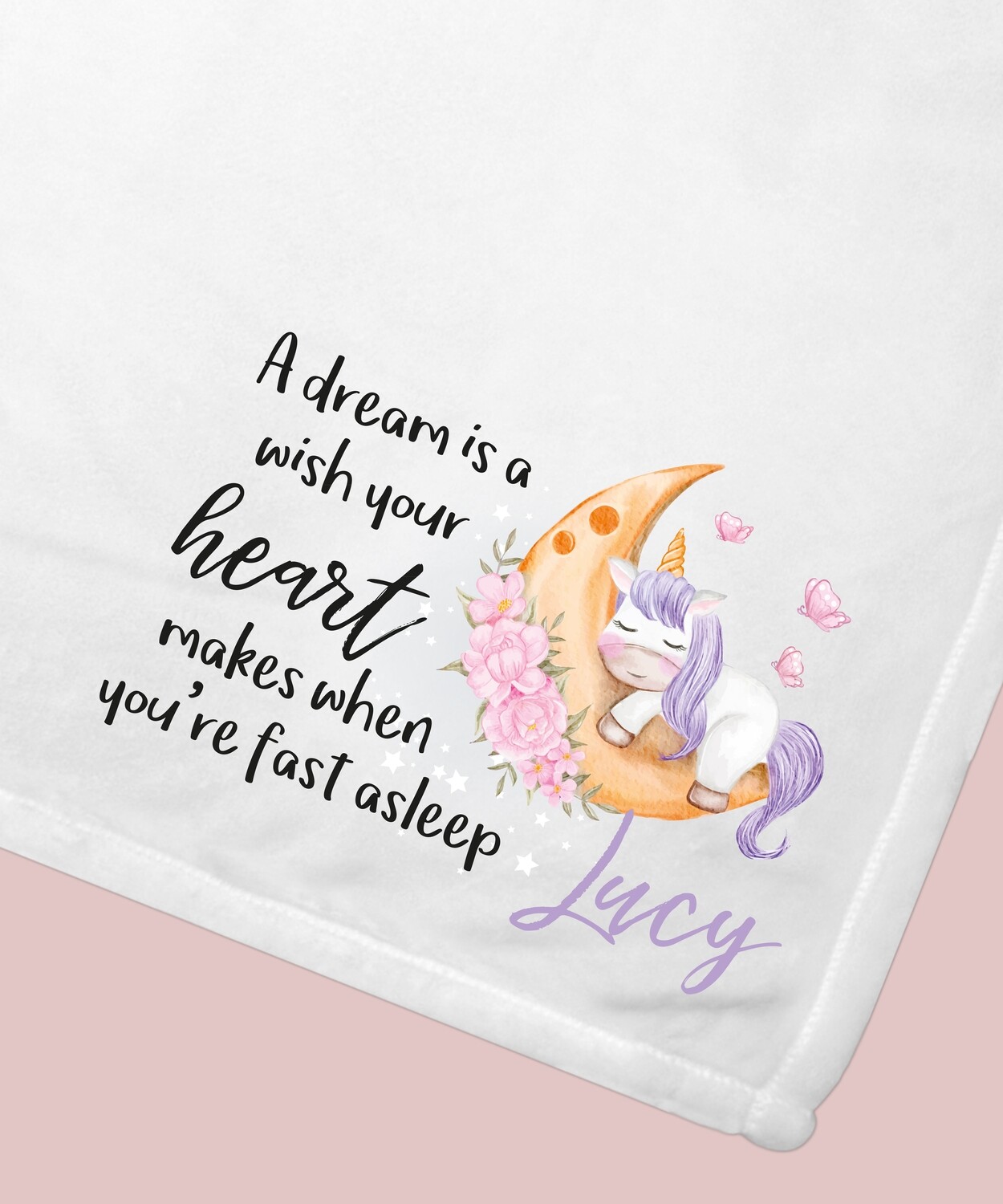 Personalised Unicorn Plush Blanket