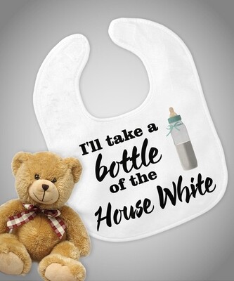 Personalised House White Baby Bib