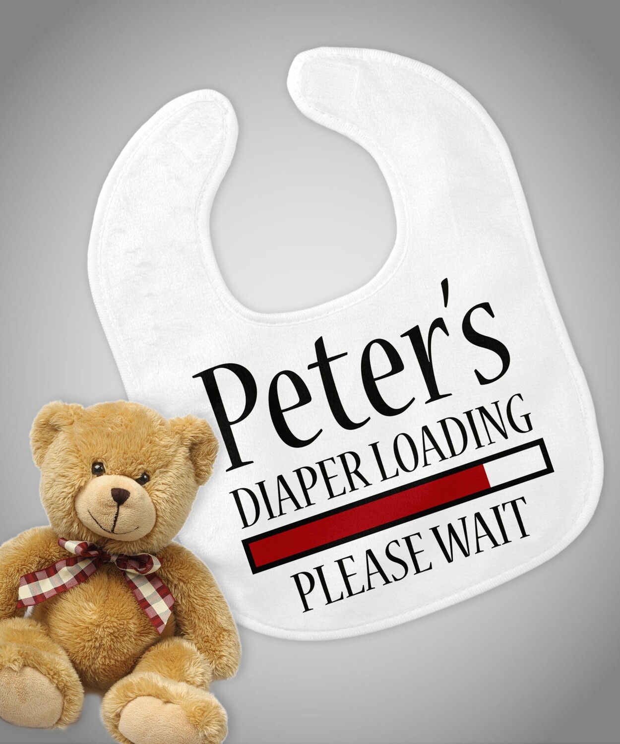 Personalised Diaper Loading Baby Bib