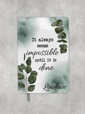 Personalised Eucalyptus Notebook