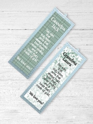Personalised Green Bookmarks