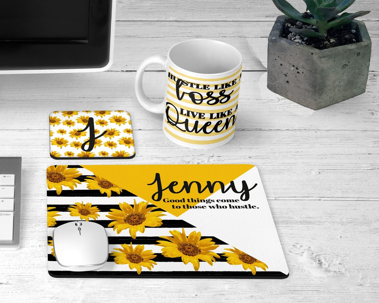 Personalised Sunflower Desk-Set