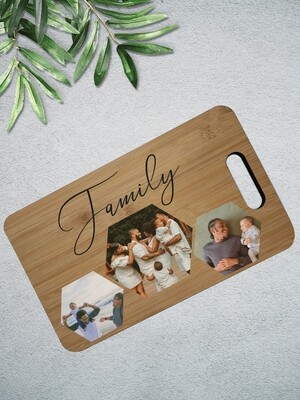 Personalised Photo Collage Wood Chopping Board
