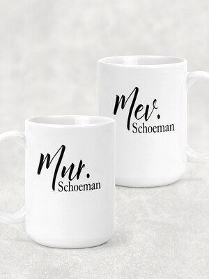 His & Hers Mr and Mrs Couples Mug Set