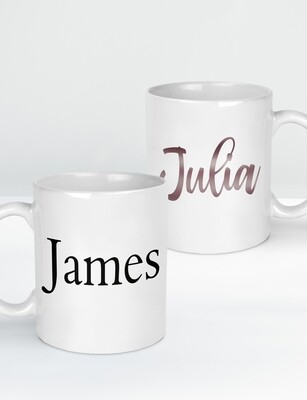 His & Hers Rose Gold Couples Mug Set
