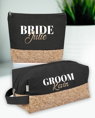 Personalised His & Hers Bride & Groom Toiletry Set