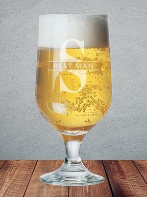 Personalised Wedding Initial Beer Glass