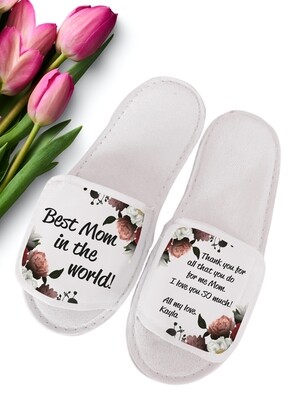 Personalised Floral Slippers