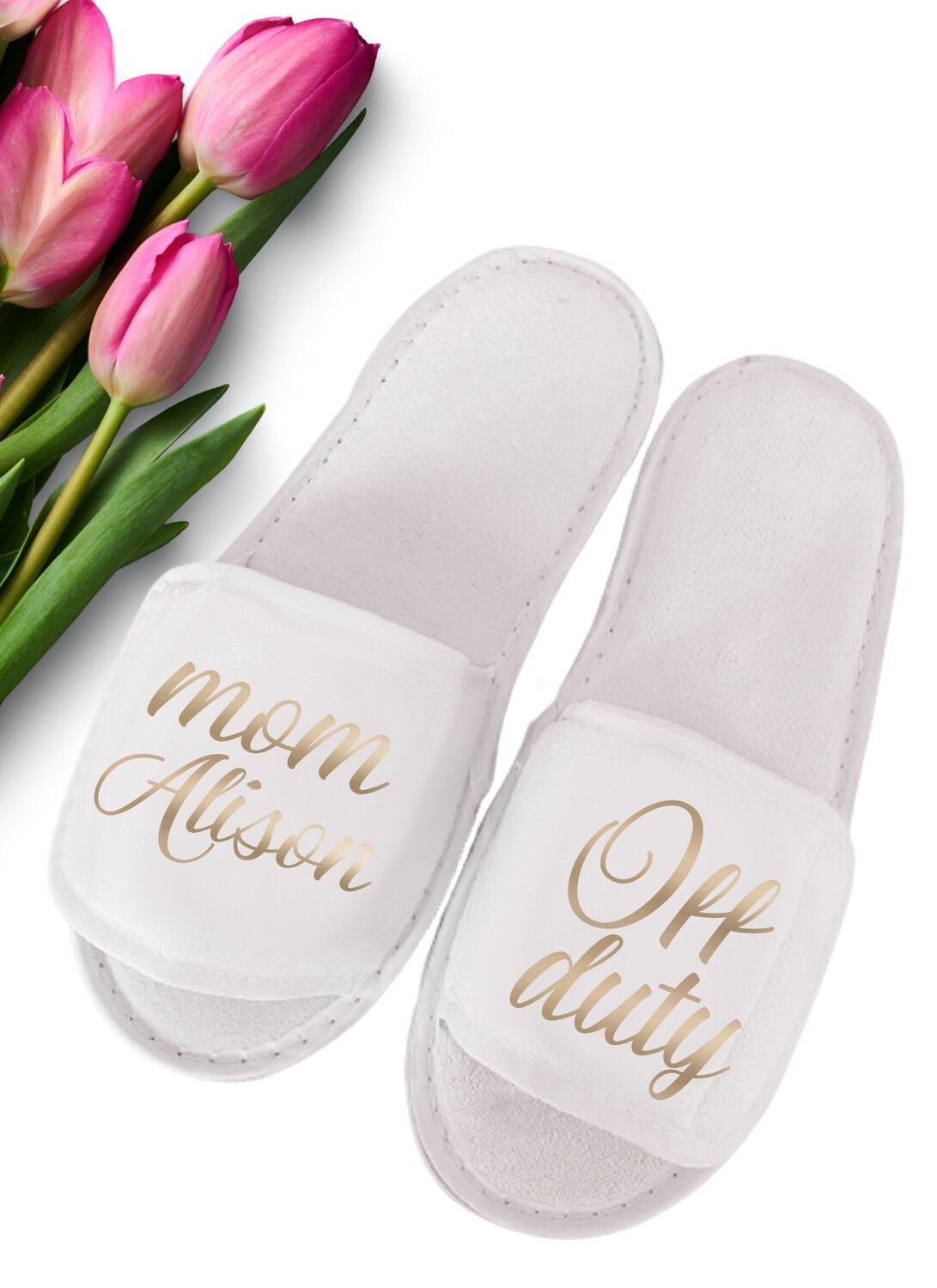 Personalised Gold Slippers