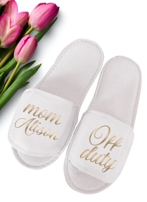 Personalised Gold Slippers