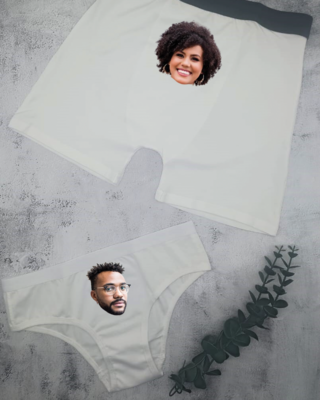 Personalised Photo Couples Underwear Set