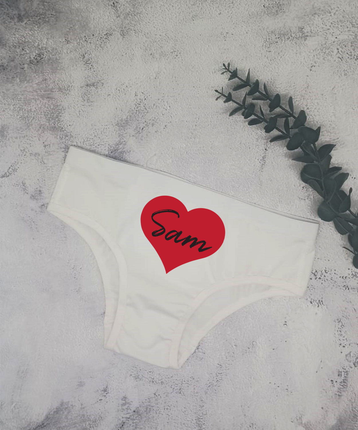 Personalised Heart Ladies Cheekie Underwear