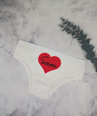 Personalised Heart Ladies Cheekie Underwear