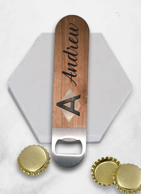 Personalised Monogram Wood Bottle Opener