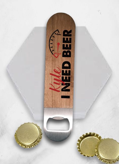 Personalised Need Beer Wood Bottle Opener