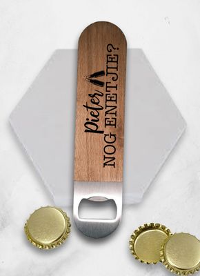 Personalised Nog Enetjie Wood Bottle Opener