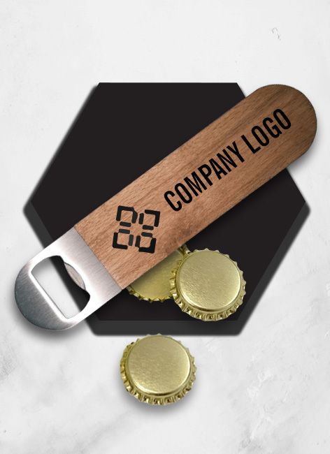 Personalised Company Logo Wood Bottle Opener