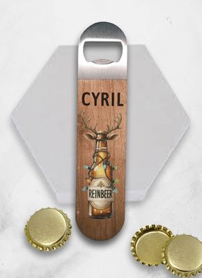 Personalised Reinbeer Wood Bottle Opener