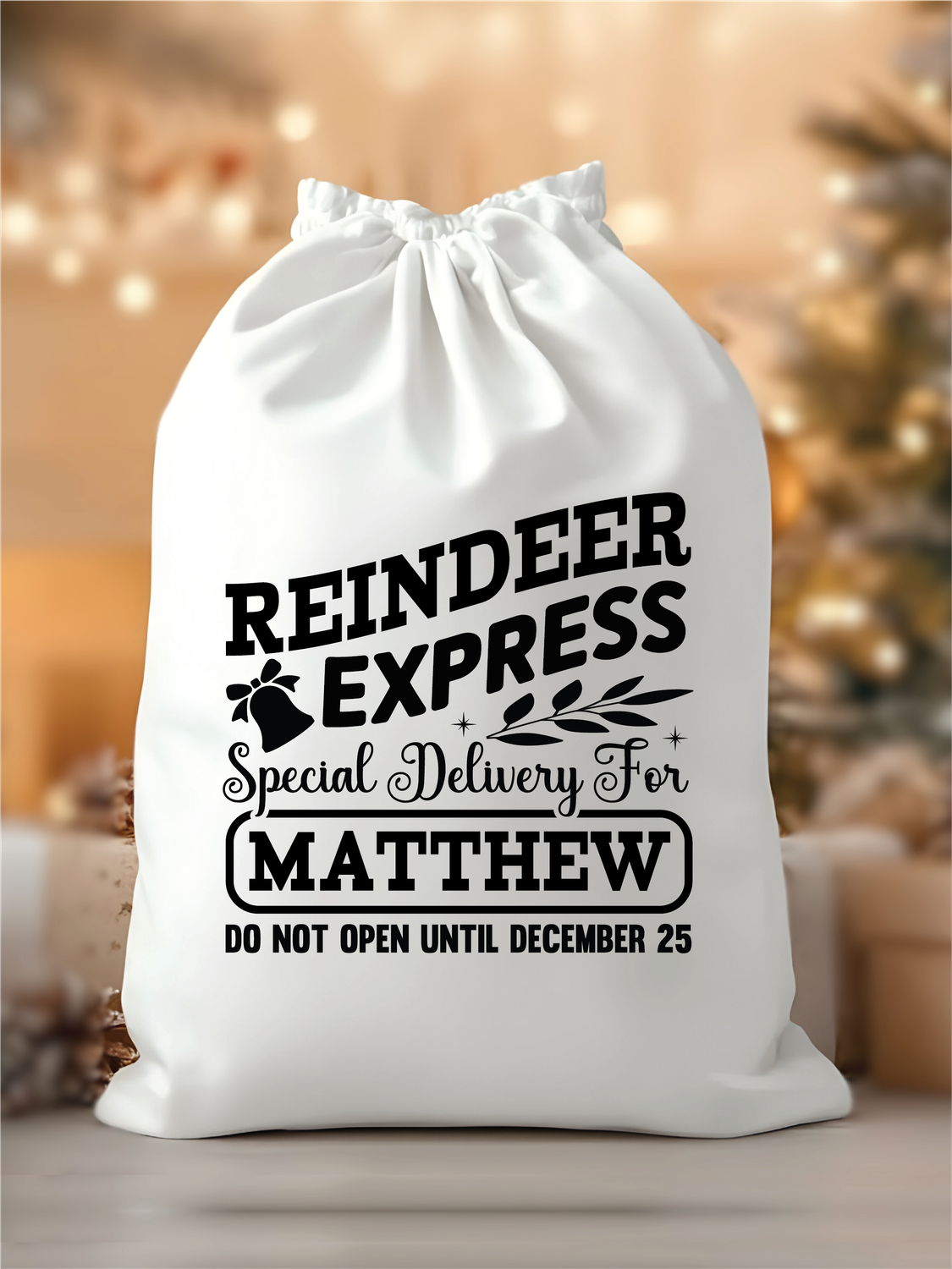 Personalised Reindeer Express Santa Sack