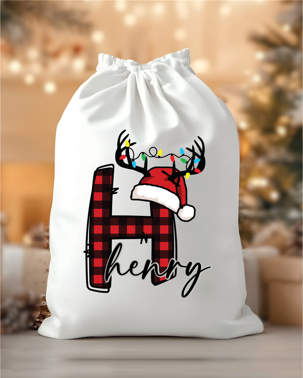 Personalised Christmas Initial Santa Sack