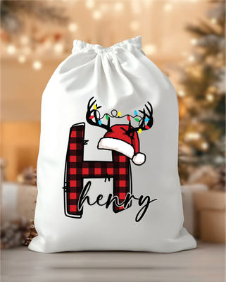 Personalised Christmas Initial Santa Sack