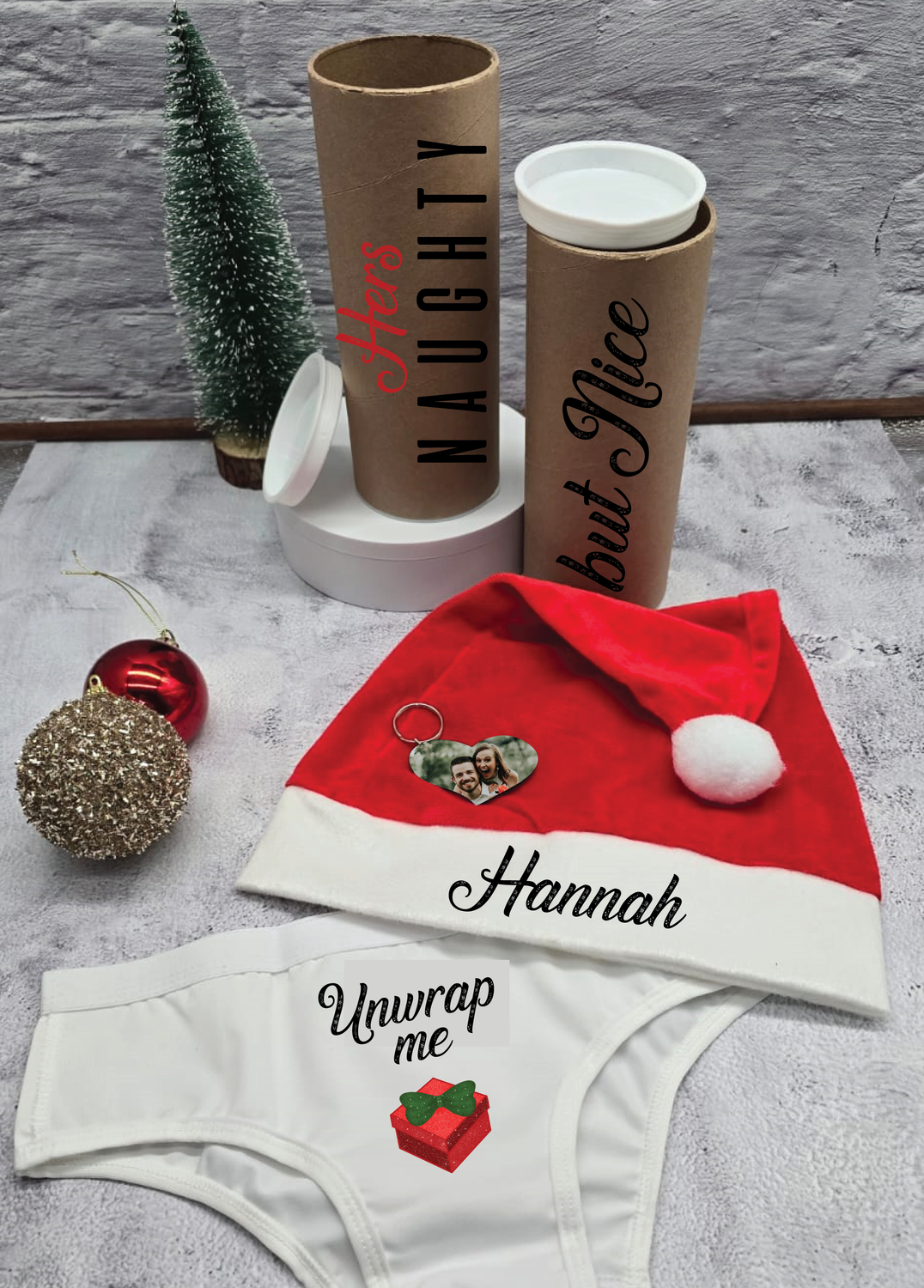 Personalised Naughty but Nice Christmas Hamper For HER