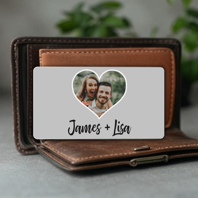 Personalised Heart Metal Wallet Card