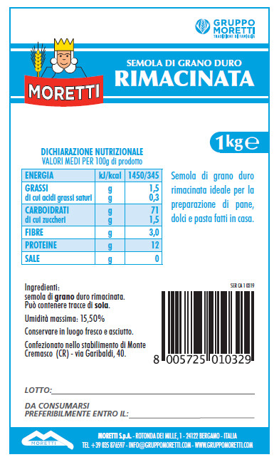 Farina di semola rimacinata (10x1000g)