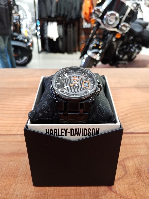 Harley-Davidson® Men&#39;s B&amp;S Dimensional Stainless Steel Watch, Black 78B151