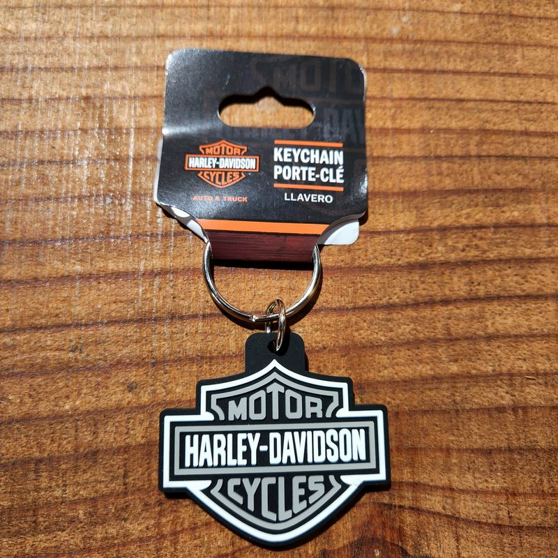 Harley-Davidson Classic Bar &amp; Shield Keyring - Grey/Black